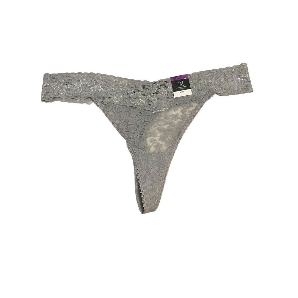 1 INC Lace Thongs XXL Gray
